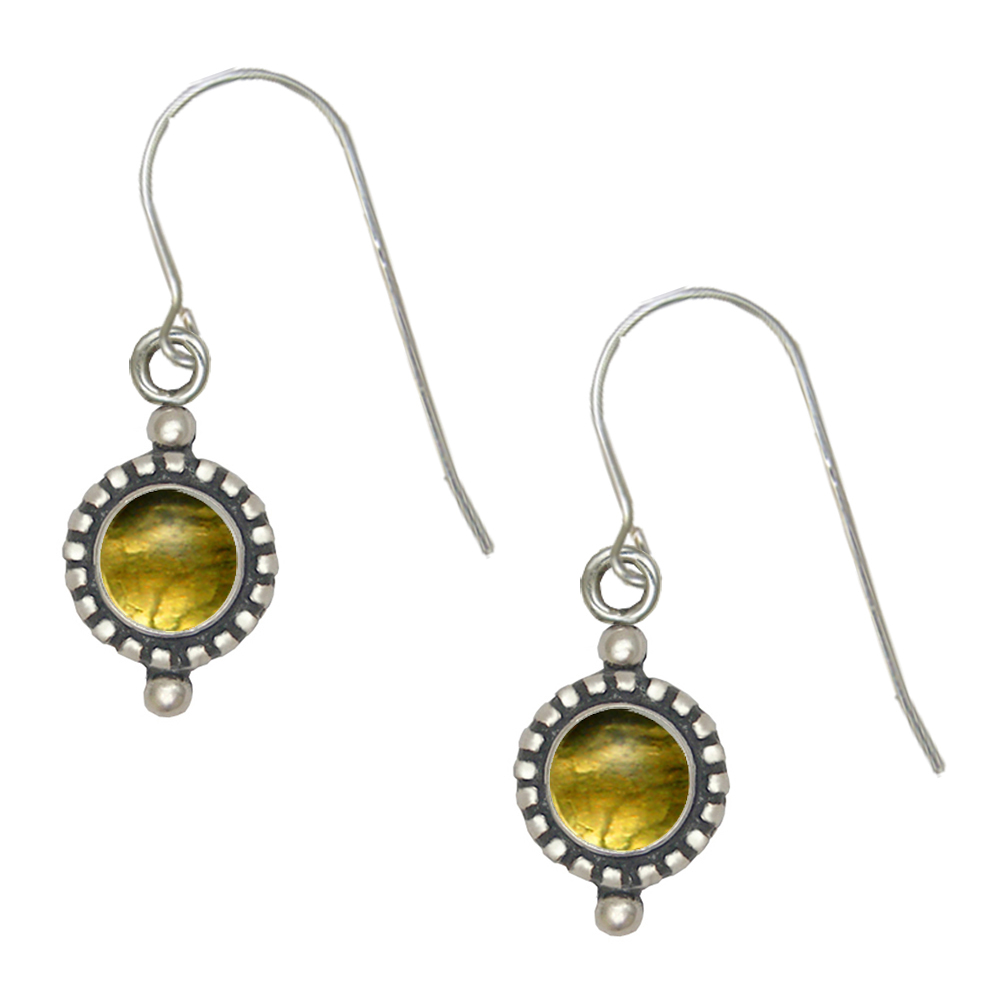 Sterling Silver Little Citrine Gemstone Drop Dangle Earrings